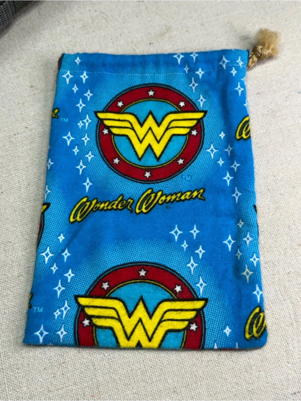 Wonder Woman Blue Drawstring Pouch
